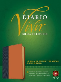  Biblia de estudio del diario vivir NTV (SentiPiel, Azul/Café claro, Letra Roja)