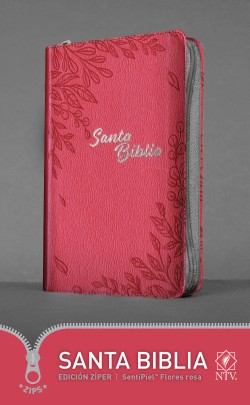  Santa Biblia NTV, Edición zíper, Flores rosa (SentiPiel)