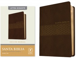  Santa Biblia NTV, Edición manual, letra gigante (SentiPiel, Café, Letra Roja)