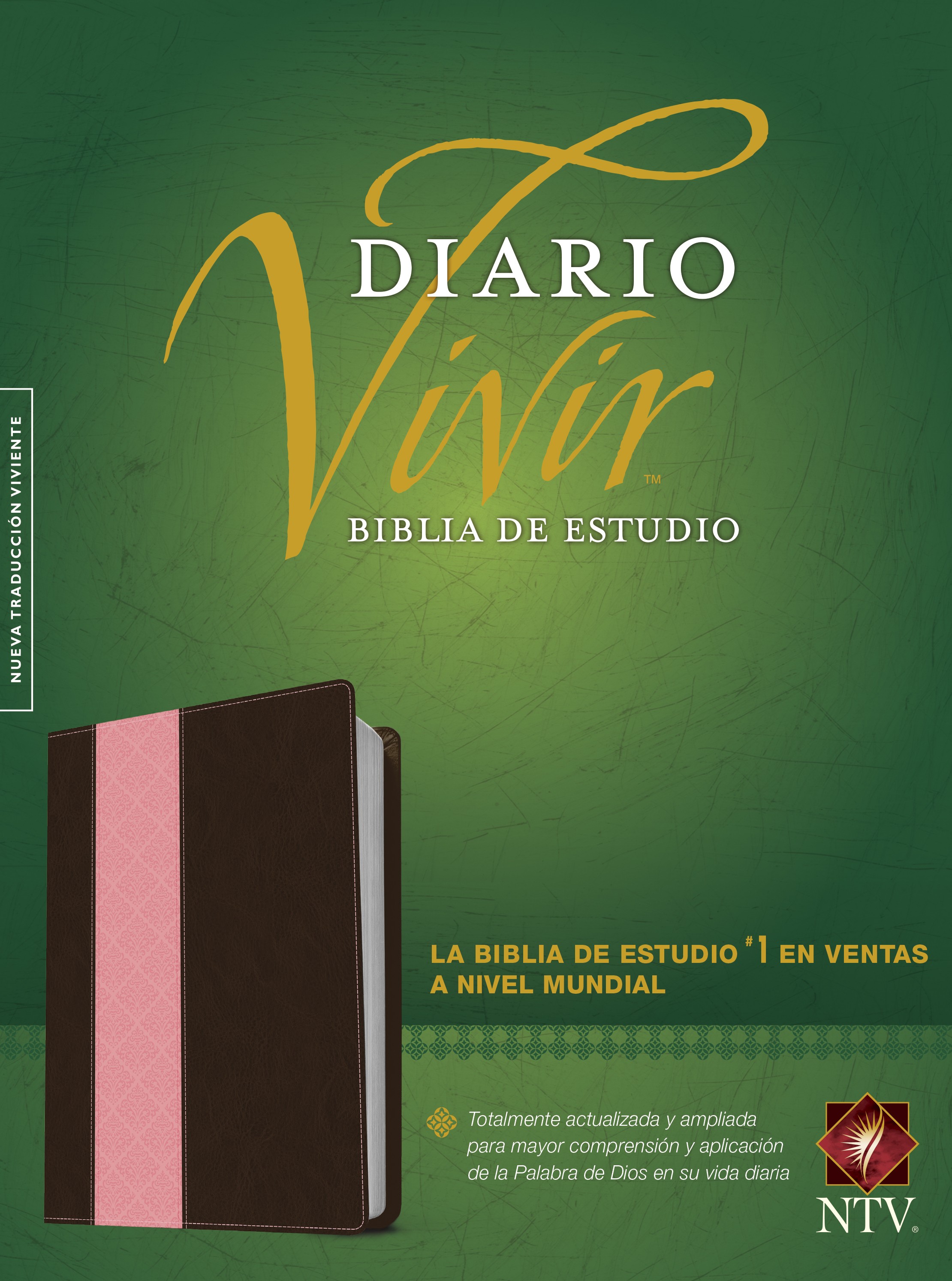  Biblia de estudio del diario vivir NTV (SentiPiel, Café/Rosa, Letra Roja)