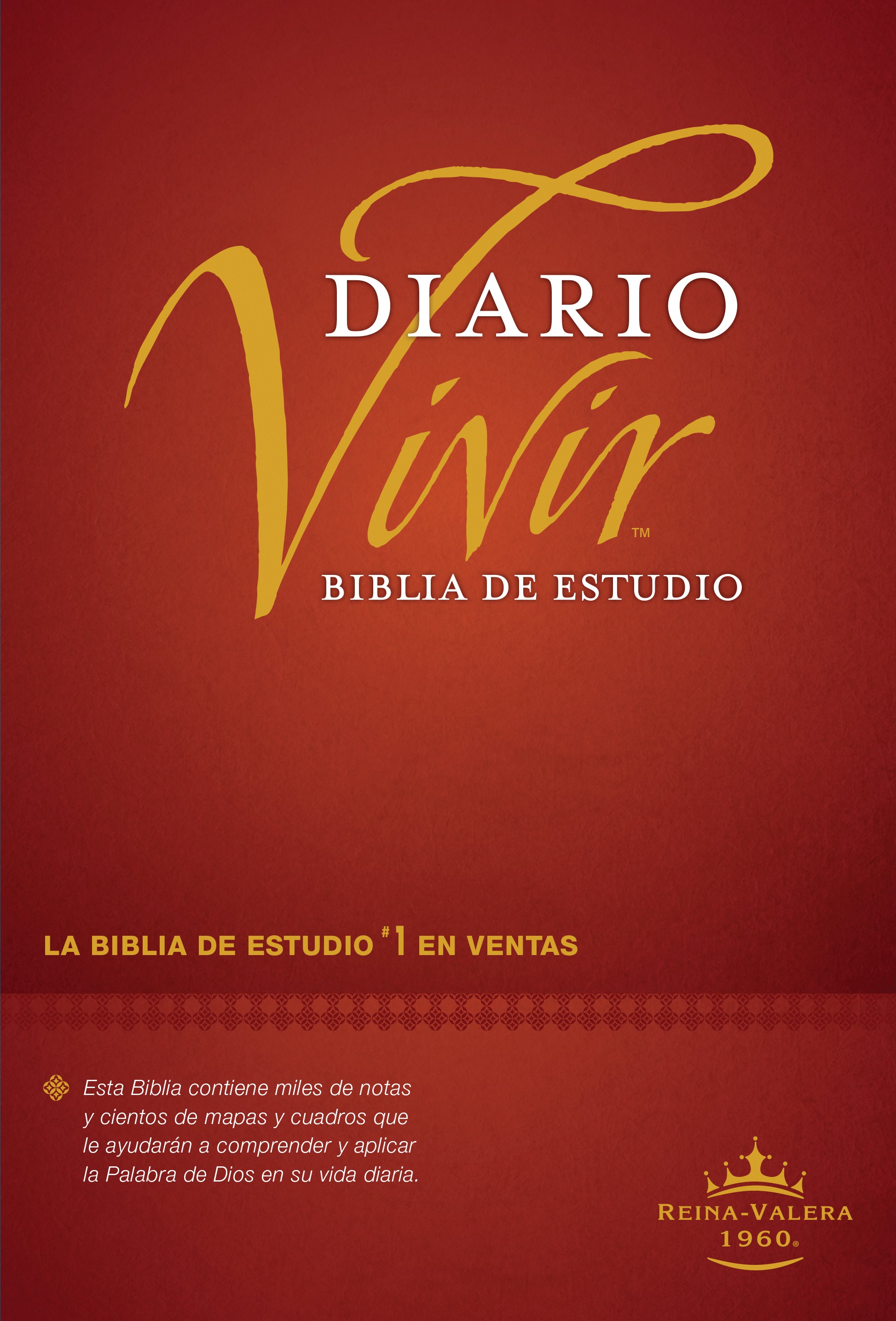  Biblia de estudio del diario vivir RVR60 (Tapa dura, Vino tinto, Letra Roja)
