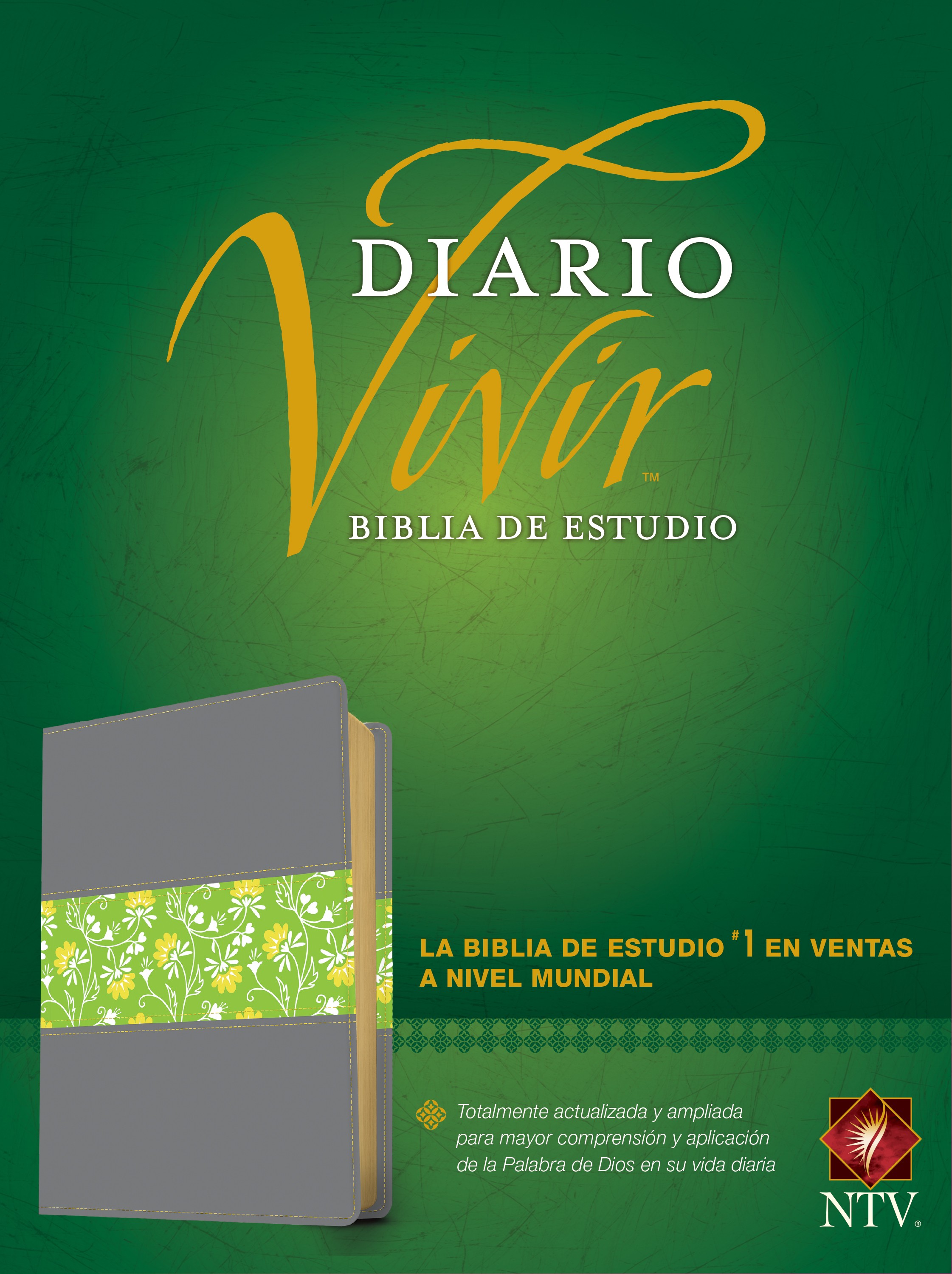  Biblia de estudio del diario vivir NTV (SentiPiel, Gris/Verde, Letra Roja)