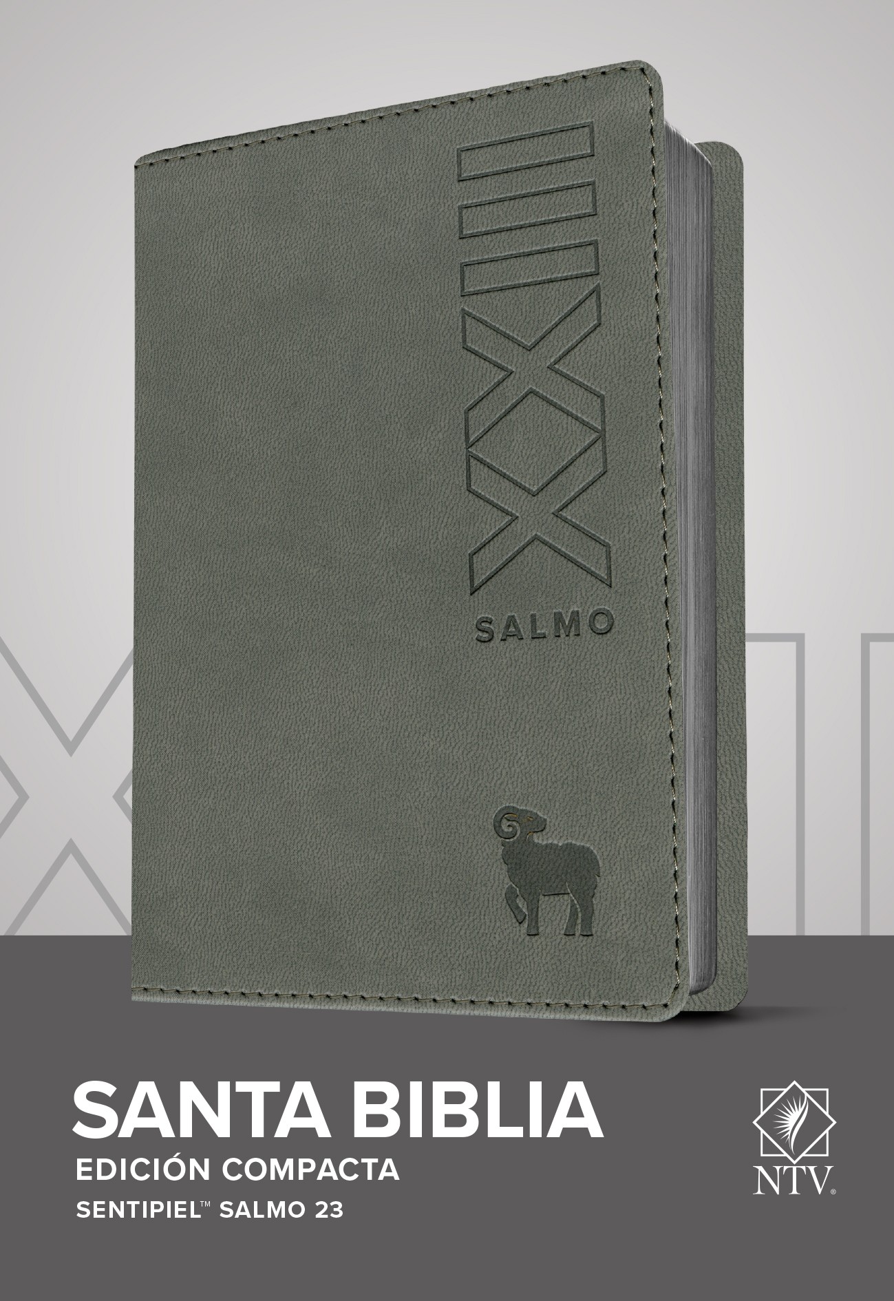  Santa Biblia NTV, Edición compacta, Salmo 23 (SentiPiel, Gris)