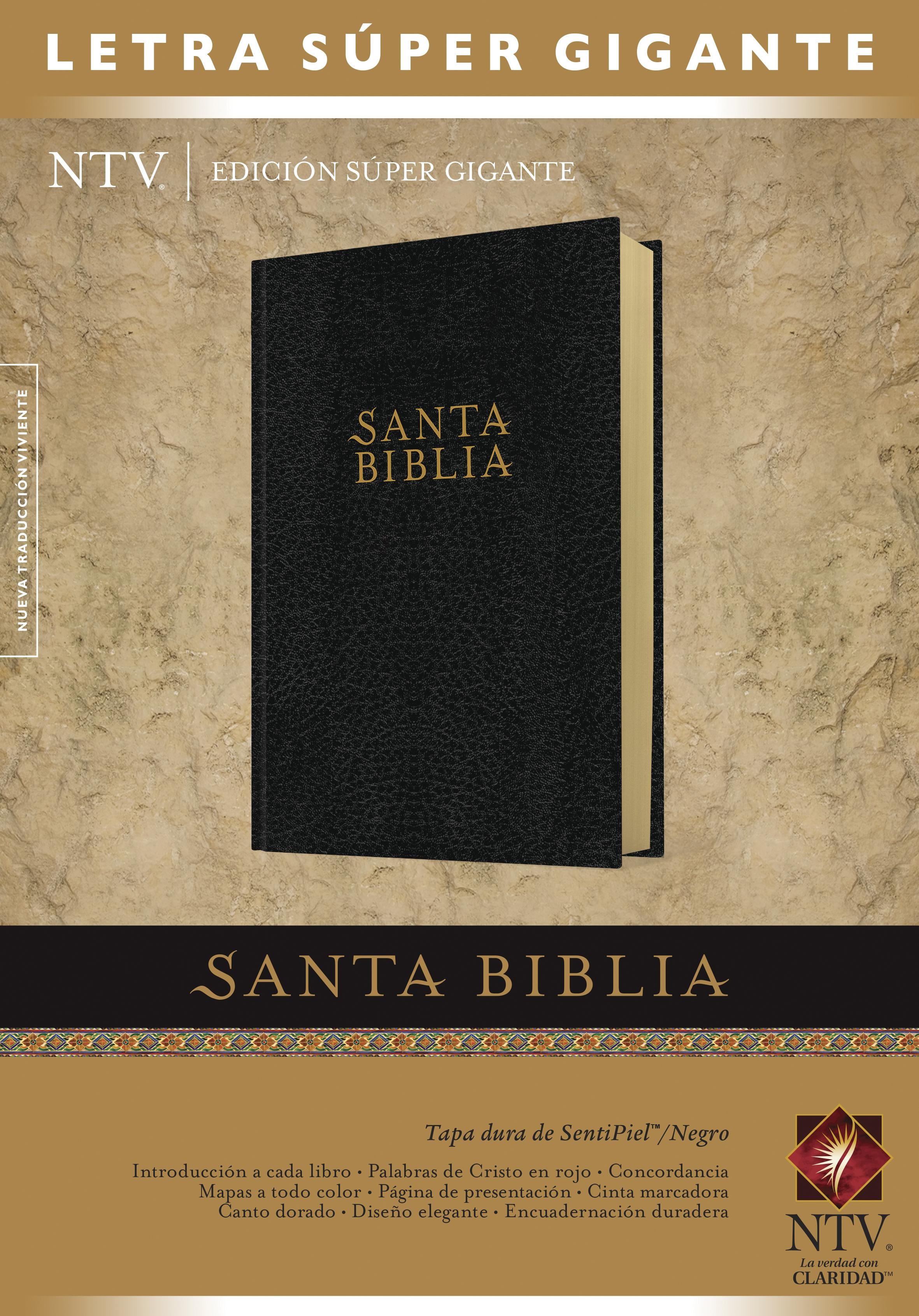  Santa Biblia NTV, Edición súper gigante (Letra Roja, SentiPiel, Negro)