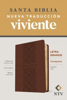  Santa Biblia NTV, Edición compacta, letra grande (SentiPiel, Café, Letra Roja)