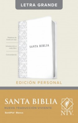  Santa Biblia NTV, Edición personal, letra grande (SentiPiel, Blanco, Índice, Letra Roja)