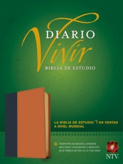  Biblia de estudio del diario vivir NTV (SentiPiel, Azul/Café claro, Letra Roja)