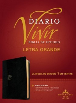  Biblia de estudio del diario vivir RVR60, letra grande (SentiPiel, Negro/Ónice, Letra Roja)