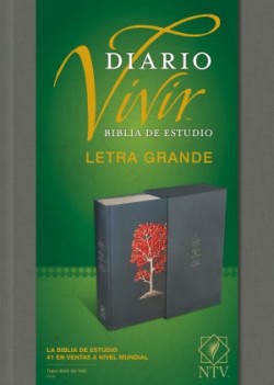  Biblia de estudio del diario vivir NTV, letra grande (Tapa dura de tela, Gris, Letra Roja)