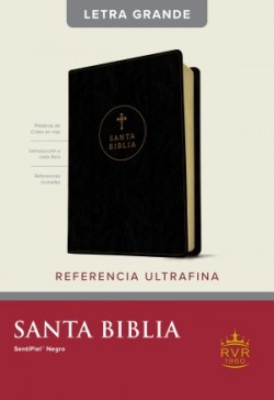  Santa Biblia RVR60, Edición de referencia ultrafina, letra grande (SentiPiel, Negro, Letra Roja)