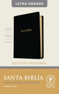  Santa Biblia NTV, Edición personal, letra grande (SentiPiel, Negro, Letra Roja)