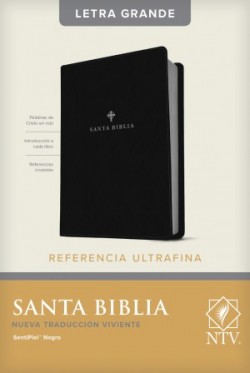  Santa Biblia NTV, Edición de referencia ultrafina, letra grande (SentiPiel, Negro, Índice)