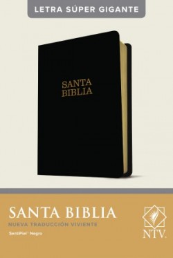  Santa Biblia NTV, letra súper gigante (SentiPiel, Negro, Letra Roja)